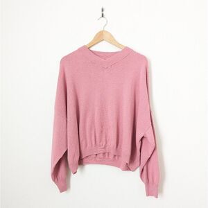 Pink V-Neck Sweater for Women